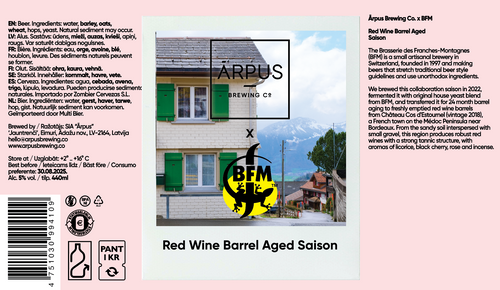 Ārpus X BFM Red Wine Barrel Aged Saison - Ārpus Brewing