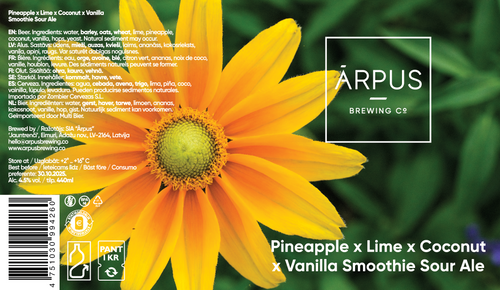 Ārpus Pineapple x Lime x Coconut x Vanilla Smoothie Sour Ale - Ārpus Brewing