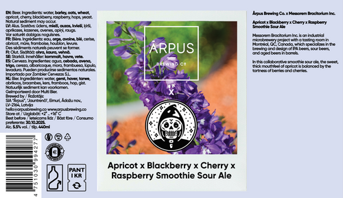 Ārpus x Messorem Apricot x Blackberry x Cherry x Raspberry Smoothie Sour Ale - Ārpus Brewing