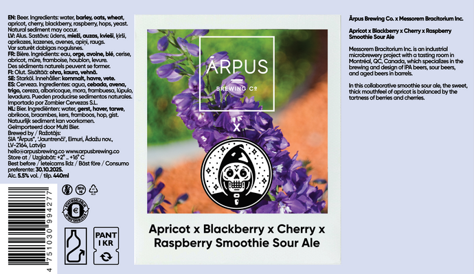 Ārpus x Messorem Apricot x Blackberry x Cherry x Raspberry Smoothie Sour Ale