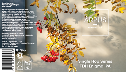 Ārpus Single Hop Series TDH Enigma IPA - Ārpus Brewing