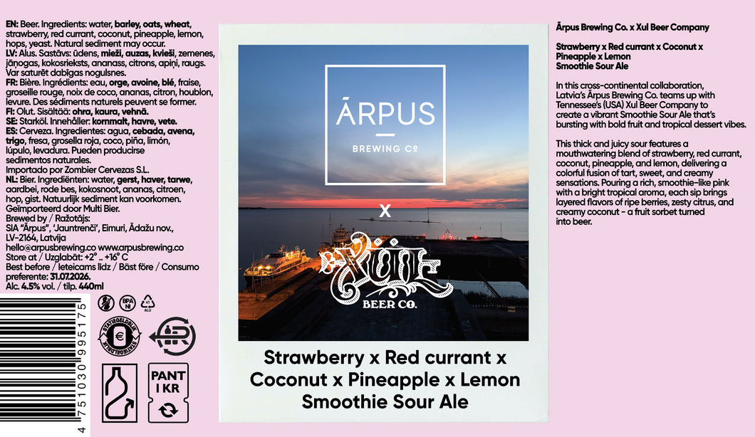 Ārpus x Xul Strawberry x Red Currant x Coconut x Pineapple x Lemon Smoothie Sour Ale