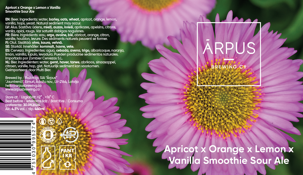 Apricot x Orange x Lemon x Vanilla Smoothie Sour Ale