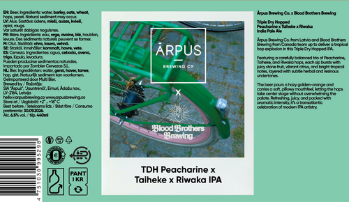 Ārpus x Blood Brothers TDH Peacharine x Taiheke x Riwaka IPA