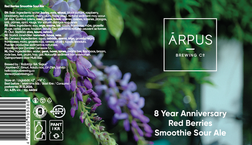 Ārpus 8 Year Anniversary Red Berries Smoothie Sour Ale Ārpus 8 Year Anniversary Red Berries Smoothie Sour Ale
